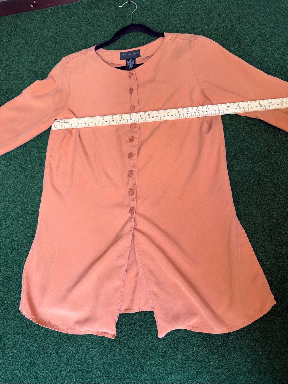 august silk Rust Button-Front Blouse - Picture 5 of 6